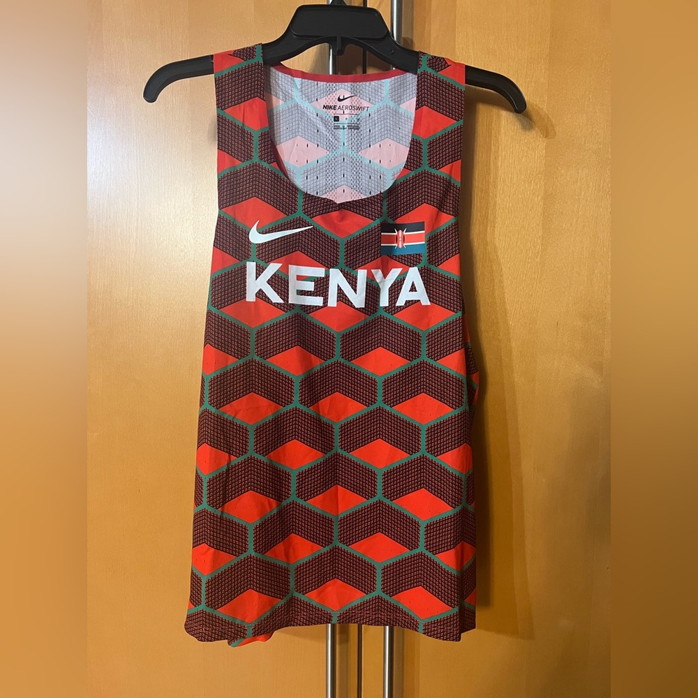 Nike Kenya National Team Aeroswift Racing Singlet US L Red CV0371-673
